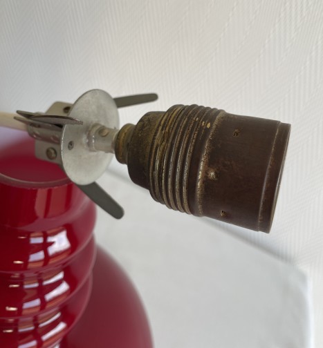 Lampe suspension vintage en verre rouge Peill & Putzler Années 60 70,Peill&Putzler,?(4)