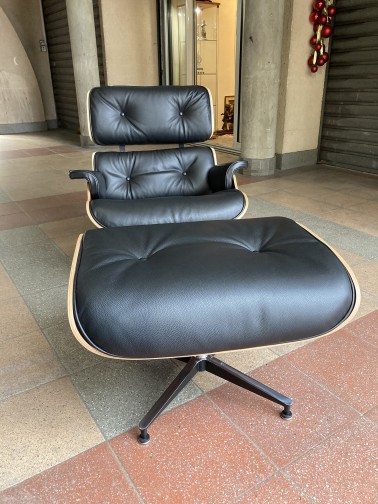 Lounge chair Eames - cuir noir / Palissandre,Herman Miller,Eames(2)