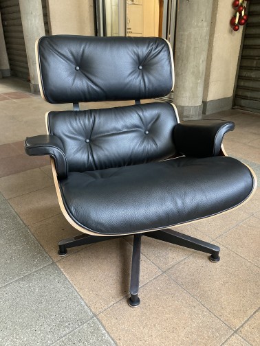 Lounge chair Eames - cuir noir / Palissandre,Herman Miller,Eames(5)