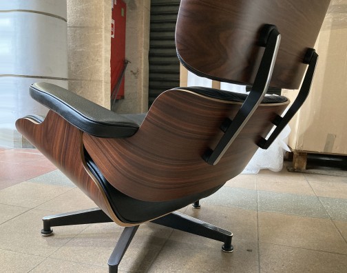 Lounge chair Eames - cuir noir / Palissandre,Herman Miller,Eames(6)