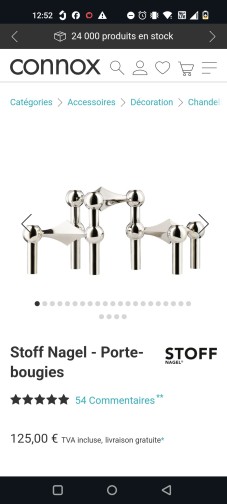 Bougeoir Stoff nagel 7 pièces argenterie