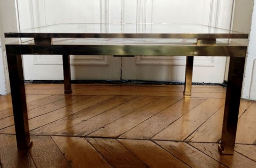 Belle Table Basse Laiton et Verre Maison Jansen,Maison Jansen,Guy Lefèvre(2)