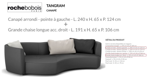 canapé arrondi plus grande chaise longue,ROCHE & BOBOIS(1)